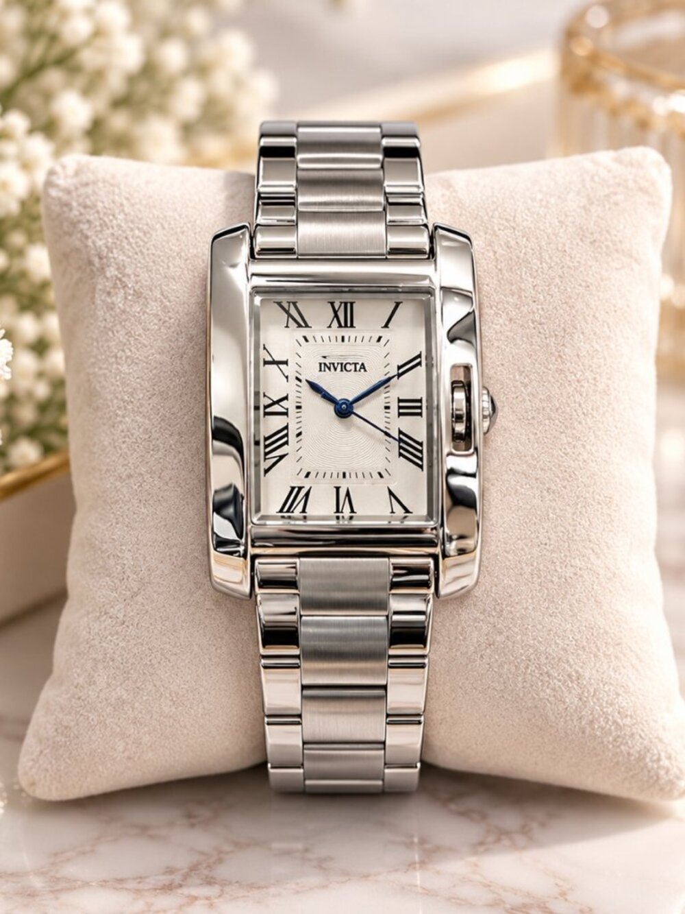 Invicta Celestial Women's Silver Watch Rectangular Tank Roman Dial 70271